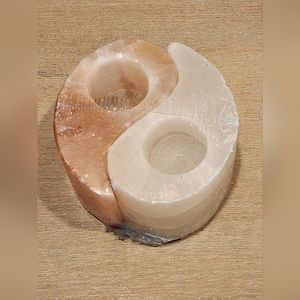 Pink Himalayan Salt Candle Holders - Yin and Yang.